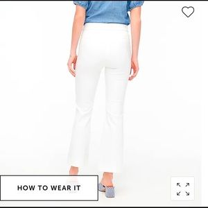 JCrew Kelsey Cotton Flare Pant - White